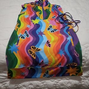 Alden Adair Colorful Sleeveless Dress with Butterfly Print